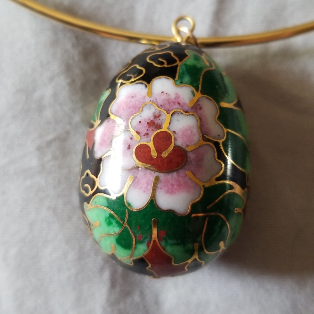 Cloisonne egg pendant
